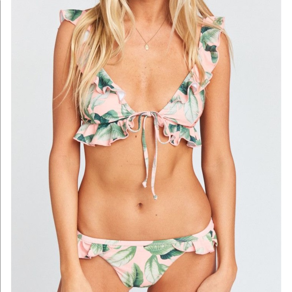Carolina Ruffle Top ~ Palmtini-Small